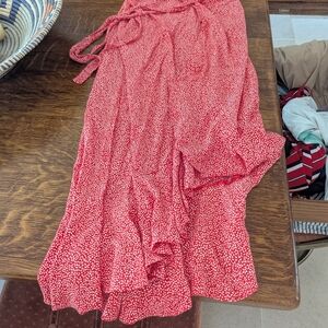 & Other Stories Red Wrap Skirt